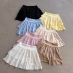 Short pollera tableada